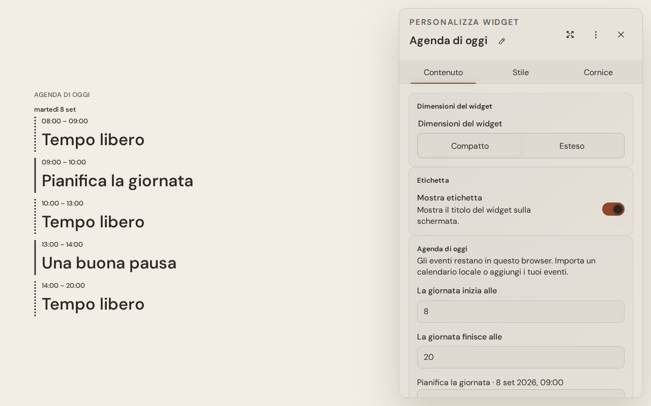 Catture reali dell’app Buvard aggiornata